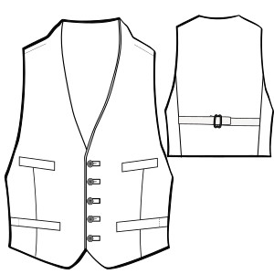 Fashion sewing patterns for MEN Waistcoats Vest 9922